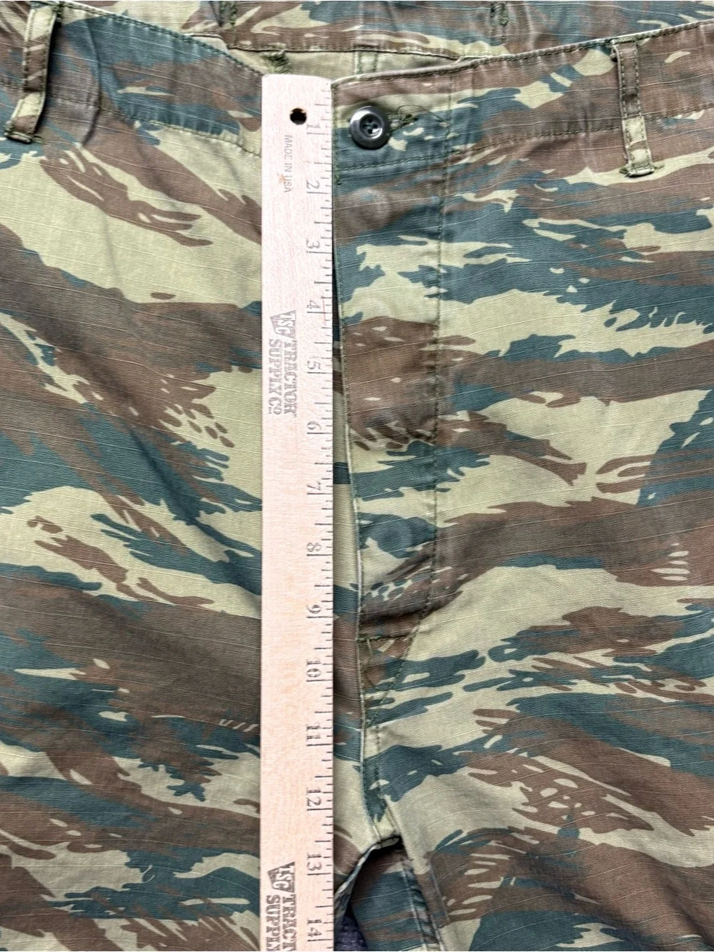 Greek Military Cargo Pants Mens L 38x28 Green Lizard Camo BDU Greece Ripstop